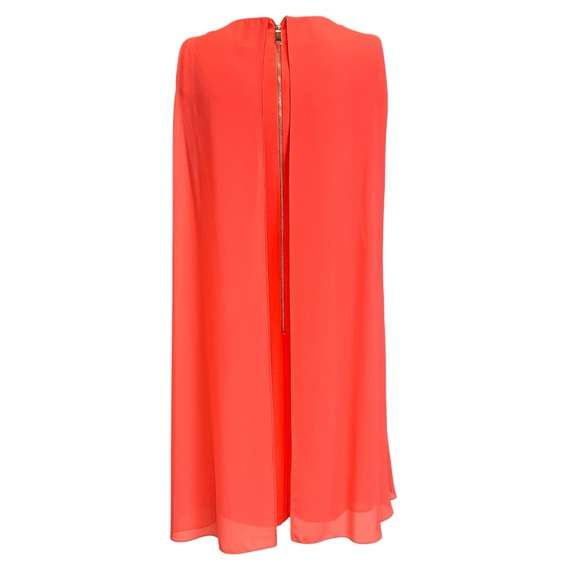 Vince Camuto Women's Coral Back Pleat Chiffon Swing Dress - Picture 4 of 12